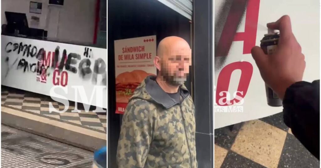 Lo echaron de una hamburguesería en Tres de Febrero, escrachó el local con grafitis y denunció amenazas